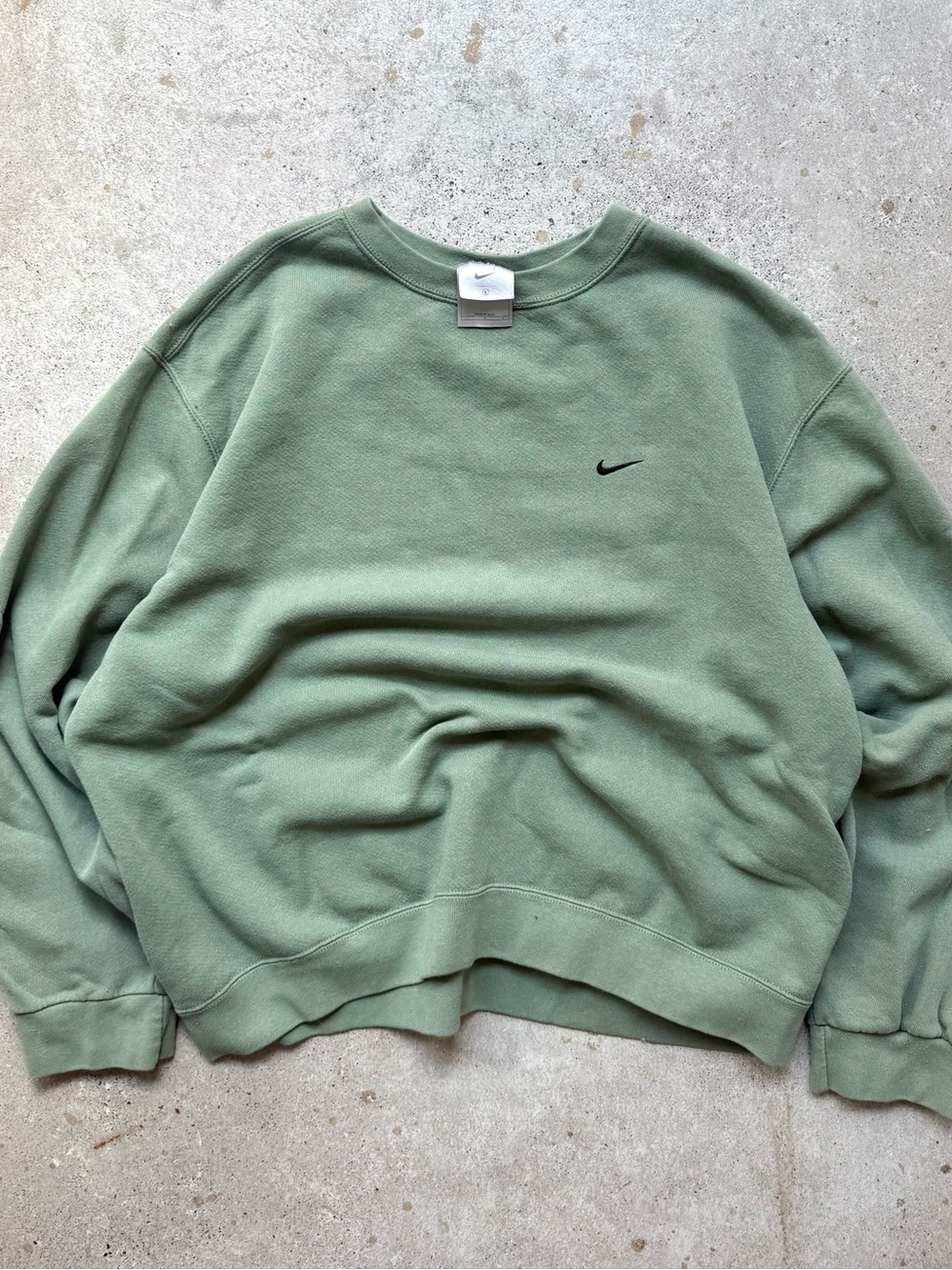 90s Vintage Nike Sage Green Pullover Mens Crewneck Sweater L 24x26